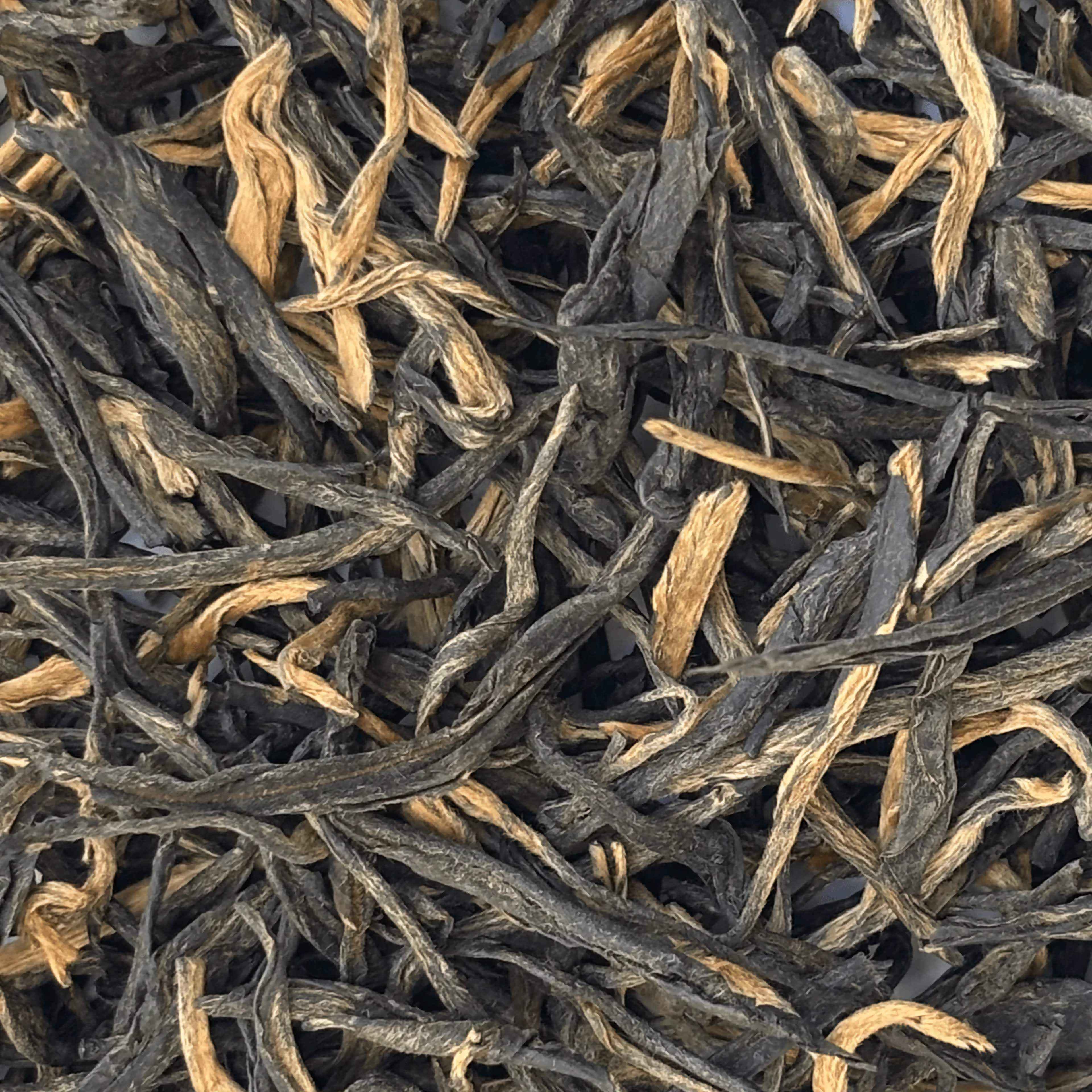 Dian Hong Jin Zhen - suche liście czerwonej herbaty premium z Yunnanu, złote igły